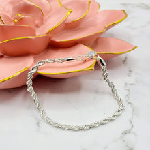 Load image into Gallery viewer, Sterling Silver Rope Chain Bracelet