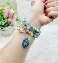 Load image into Gallery viewer, Natural Agate Layered Beaded Bracelet Set