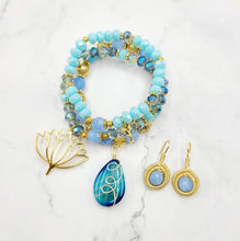 Load image into Gallery viewer, Natural Agate Layered Beaded Bracelet Set