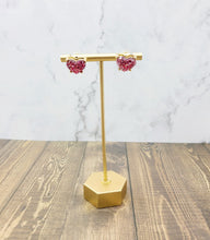 Load image into Gallery viewer, Glitter Heart Stud Earrings