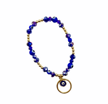 Load image into Gallery viewer, Evil Eye Beaded Charm Bracelet