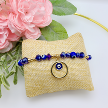 Load image into Gallery viewer, Evil Eye Beaded Charm Bracelet