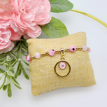 Load image into Gallery viewer, Evil Eye Beaded Charm Bracelet
