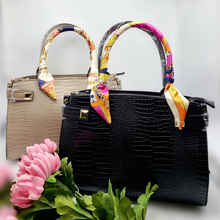 Load image into Gallery viewer, Faux Croc Embossed Satchel Handbag