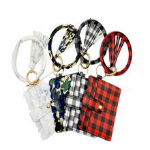 Load image into Gallery viewer, Print Key Ring Tassel Bangle Wallet