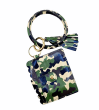 Load image into Gallery viewer, Print Key Ring Tassel Bangle Wallet