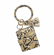 Load image into Gallery viewer, Animal Print Key Ring Tassel Bangle Wallet