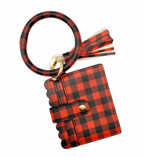 Load image into Gallery viewer, Print Key Ring Tassel Bangle Wallet