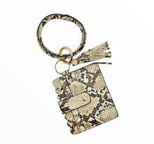 Load image into Gallery viewer, Animal Print Key Ring Tassel Bangle Wallet