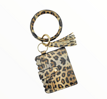 Load image into Gallery viewer, Animal Print Key Ring Tassel Bangle Wallet