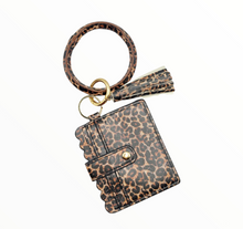 Load image into Gallery viewer, Animal Print Key Ring Tassel Bangle Wallet