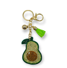 Load image into Gallery viewer, Avocado Plush Rhinestone Keychain