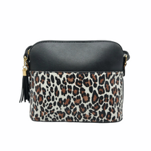 Load image into Gallery viewer, Crossbody Shoulder Black/Leopard Tassel Bag