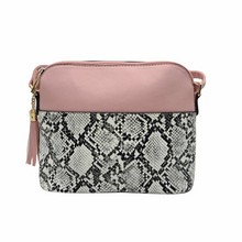 Load image into Gallery viewer, Crossbody Shoulder Pink/Snake Skin Tassel Bag