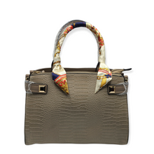 Load image into Gallery viewer, Faux Croc Embossed Satchel Handbag