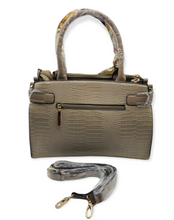 Load image into Gallery viewer, Faux Croc Embossed Satchel Handbag