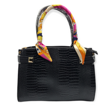 Load image into Gallery viewer, Faux Croc Embossed Satchel Handbag