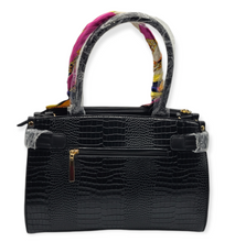 Load image into Gallery viewer, Faux Croc Embossed Satchel Handbag