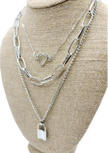 Load image into Gallery viewer, Heart and Lock Layered Necklace
