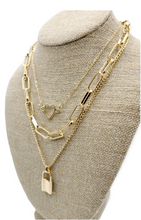 Load image into Gallery viewer, Heart and Lock Layered Necklace