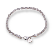 Load image into Gallery viewer, Sterling Silver Rope Chain Bracelet