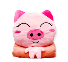 Load image into Gallery viewer, Animal Plush Hand Warmer Pillow and Blanket