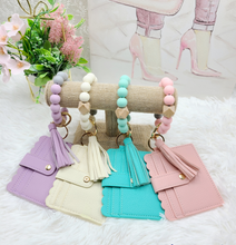 Load image into Gallery viewer, Silicone Beaded Tassel Bangle Wallet