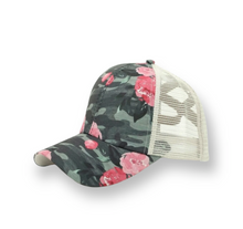 Load image into Gallery viewer, Camo Floral Criss Cross Pony Cap