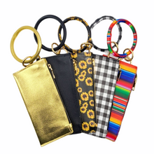 Load image into Gallery viewer, Key Ring Bangle Clutch Wristlet