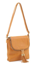 Load image into Gallery viewer, Foldover Vegan Leather Crossbody with Tassel