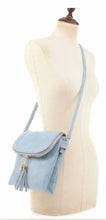 Load image into Gallery viewer, Foldover Vegan Leather Crossbody with Tassel