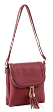 Load image into Gallery viewer, Foldover Vegan Leather Crossbody with Tassel