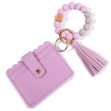 Load image into Gallery viewer, Silicone Beaded Tassel Bangle Wallet