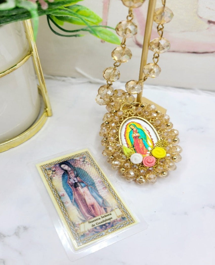 Virgen de Guadalupe (Virgen Mary) Beaded Medallion