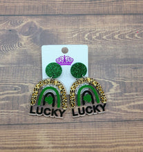 Load image into Gallery viewer, St. Patrick&#39;s Day Lucky Rainbow Earrings
