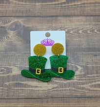 Load image into Gallery viewer, St. Patrick&#39;s Day Leprechaun Hat Earrings
