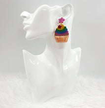 Load image into Gallery viewer, Rainbow Cupcake Earrings
