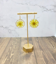 Load image into Gallery viewer, Pressed Yellow Flower Earrings
