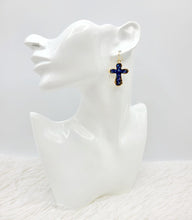 Load image into Gallery viewer, Crystal Beaded Cross Earrings
