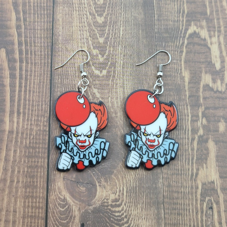 Halloween Red Clown Earrings