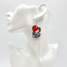 Load image into Gallery viewer, Halloween Red Clown Earrings
