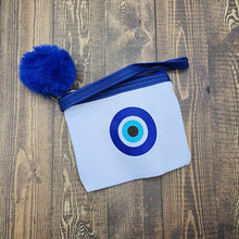 Load image into Gallery viewer, Evil Eye Coin Pouch w/Pom PomEvil Eye Coin Pouch w/Pom Pom
