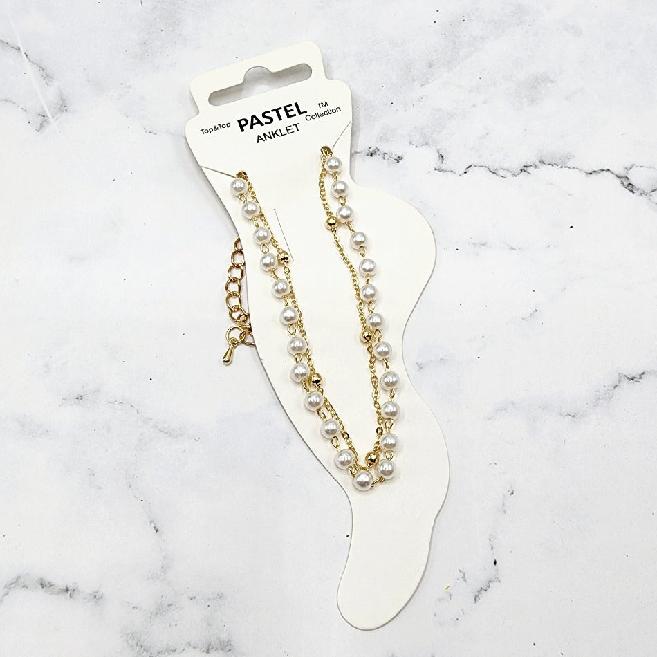 Faux Pearl Anklet