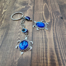 Load image into Gallery viewer, Turtle Evil Eye Keychain
