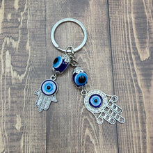 Load image into Gallery viewer, Evil Eye/Hamsa Keychain
