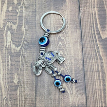 Load image into Gallery viewer, Elephant Evil Eye Keychain
