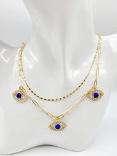 Load image into Gallery viewer, Evil Eye Layered Chain Necklace Set
