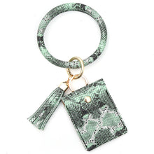 Load image into Gallery viewer, Snake Skin Key Ring Tassel Card Holder Wallet
