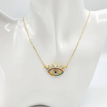 Load image into Gallery viewer, Evil Eye Pave Glass Lash Necklace Set

