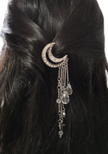 Load image into Gallery viewer, Crescent Moon Rhinestone Hair Pin
